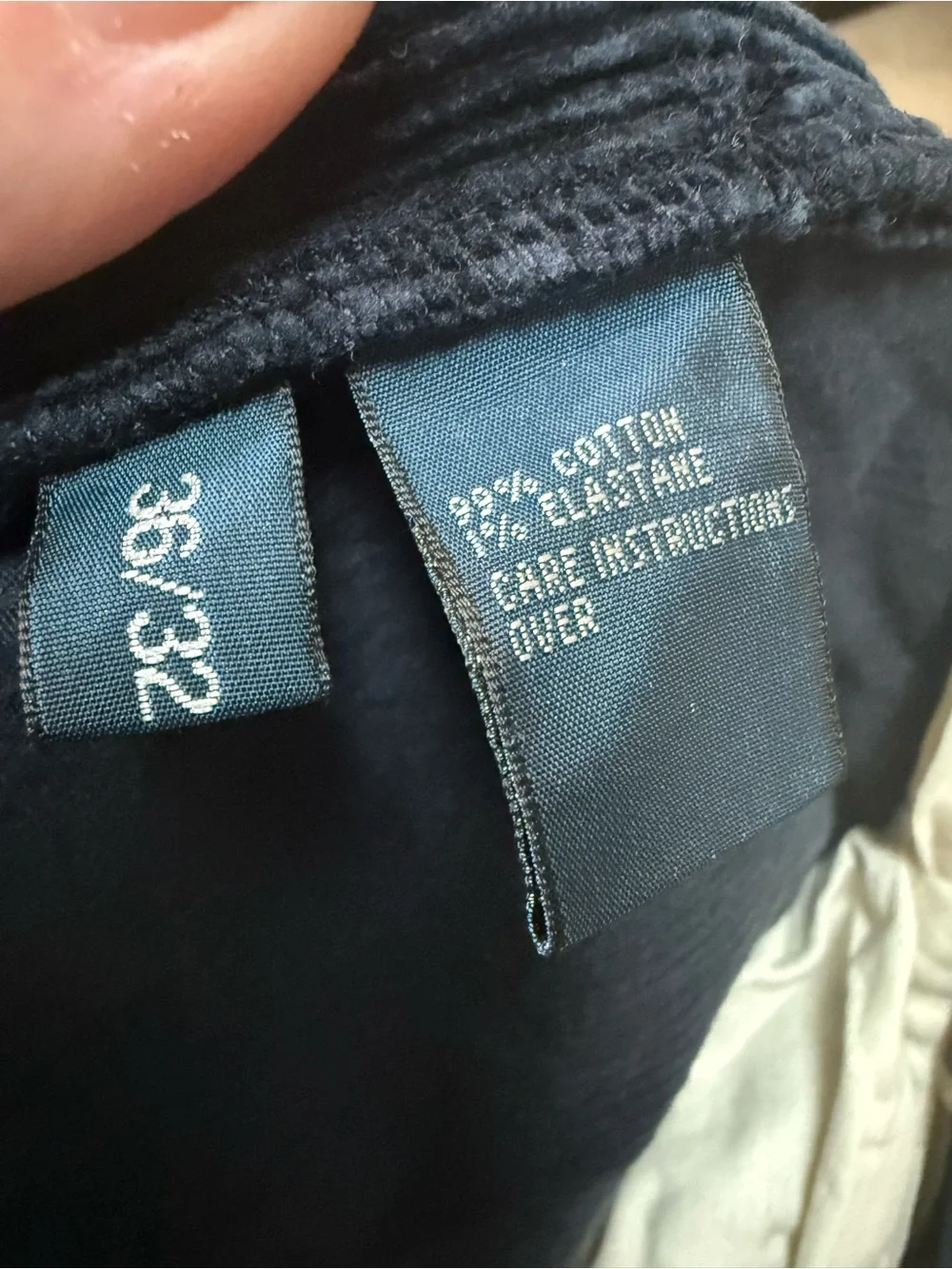 Polo Ralph Lauren Corduroy Pants Mens 36x32 Navy Blue Straight Leg Stretch‎